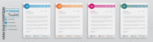 Minimal letterhead design set bundle for professional personal multipurpose use as office letter for technology 