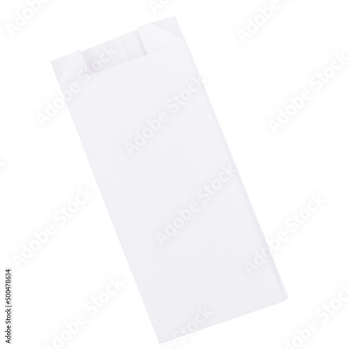 white paper bag on white background