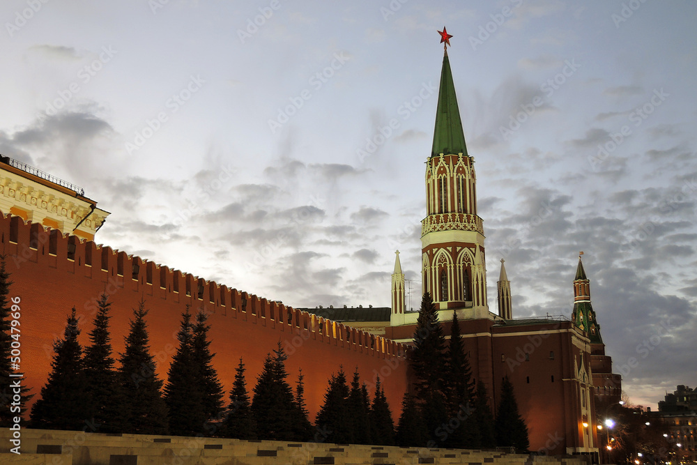 Obraz premium Moscow Kremlin at night