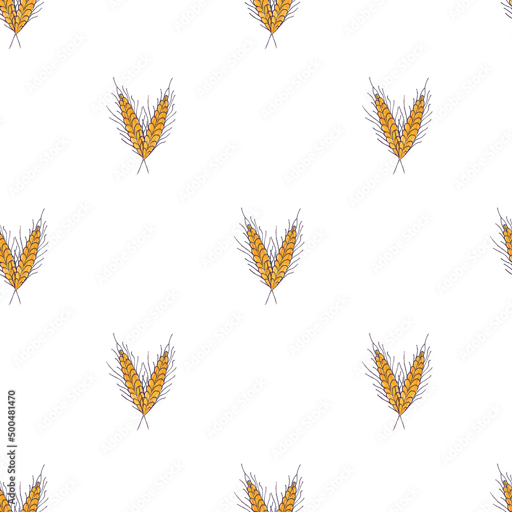 Seamless pattern of wheat Seamless pattern of wheat