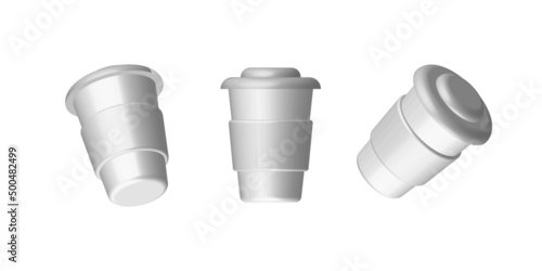 Coffee or tea cup mock up. Vector coffee cup isolated on white background