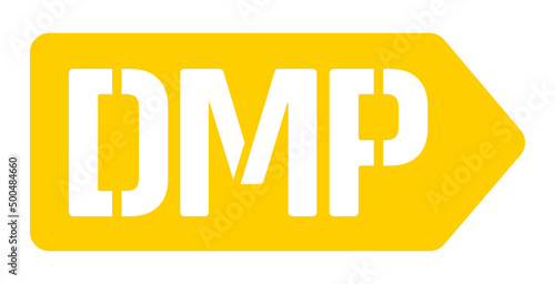 DMP Acronym Stencil Capital Logo Yellow Label