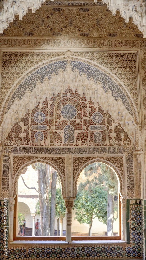 Palais de l'Alhambra à Grenade , style arabo-andalou, en Andalousie dans le sud de l'Espagne