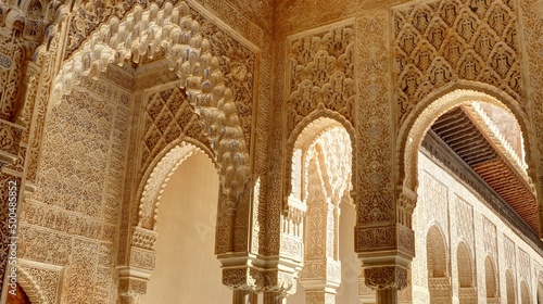 Palais de l'Alhambra à Grenade , style arabo-andalou, en Andalousie dans le sud de l'Espagne photo