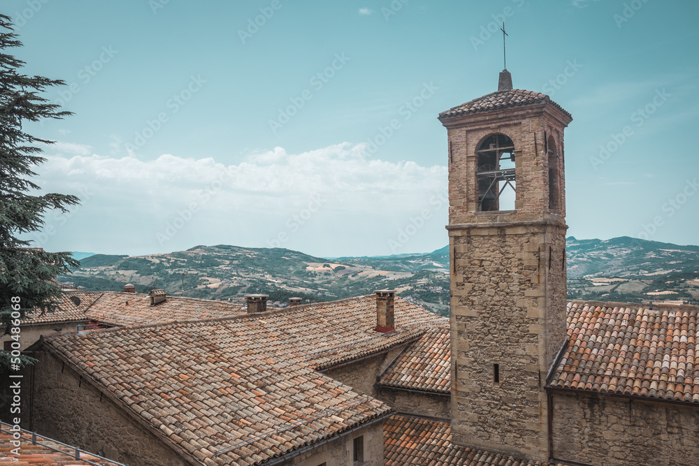 Rooftops and scenic landscape views from San Marino, San Marino - 12.07.2021