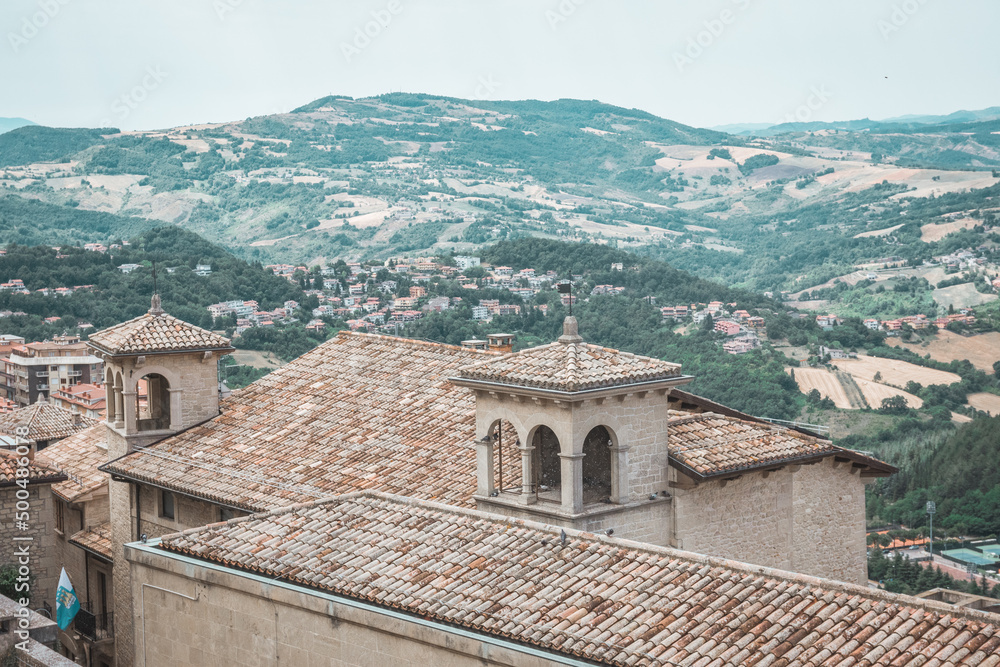 Rooftops and scenic landscape views from San Marino, San Marino - 12.07.2021