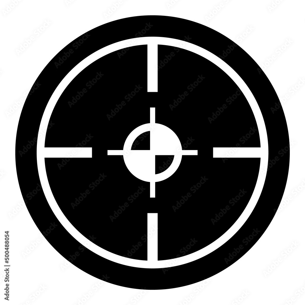 Reticle Scope Abstract Sight Glyph Flat Icon Isolated On White Background Reticle Scope Abstract Sight Glyph Flat Icon Isolated On White Background