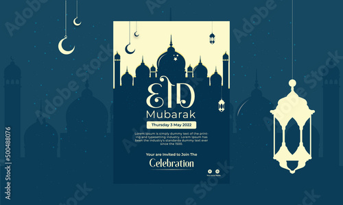 Obraz na płótnie Eid Ul Fitr Flyer design 2022