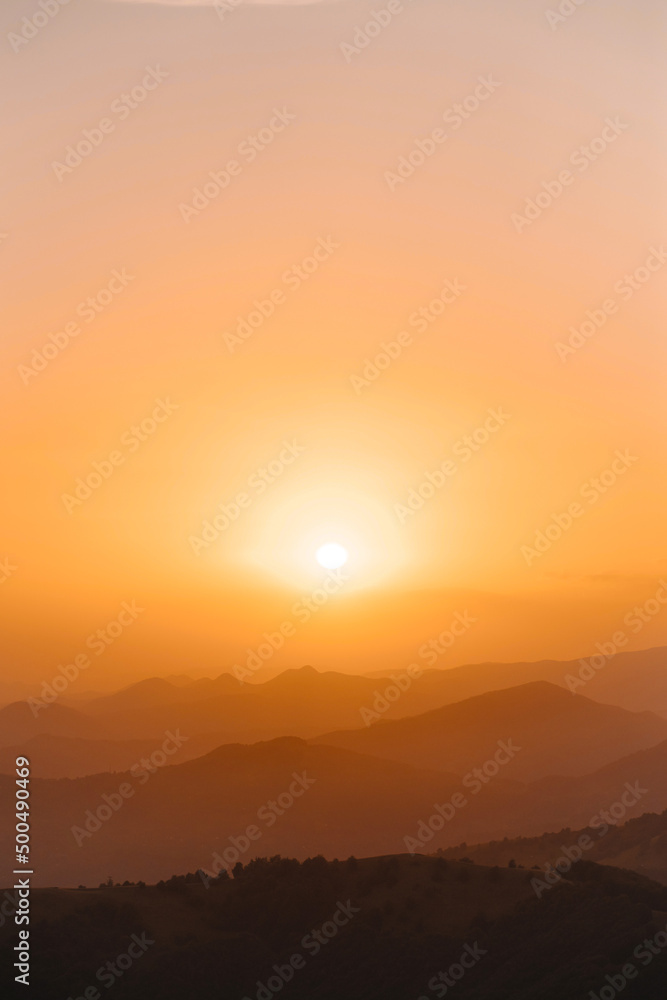 Carpathian mountains at sunset