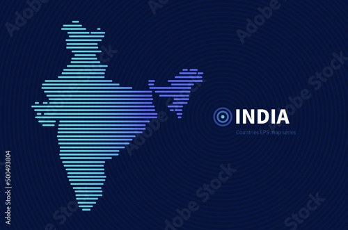 India map.
horizontal bar-shaped map of the countries for brochure.