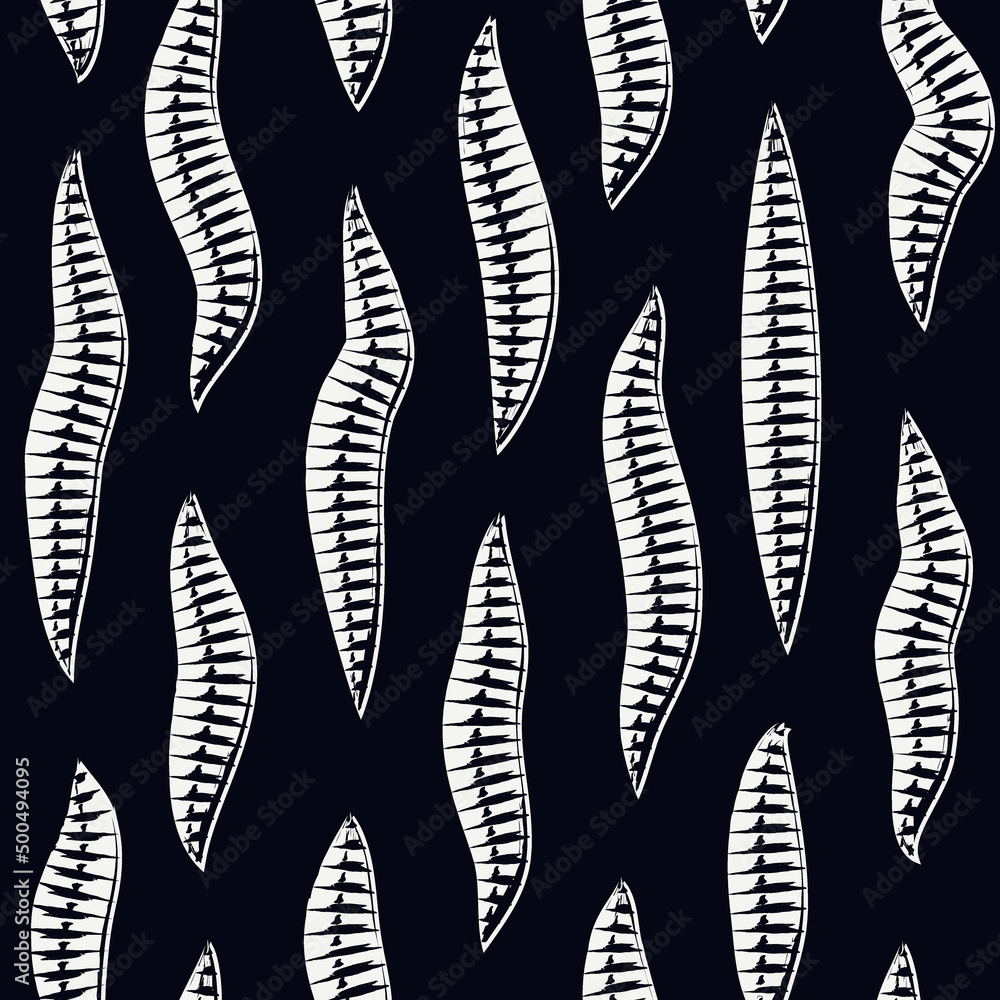 Freehand design floral ornament. Handdrawn leaf motif seamless pattern. Trendy brushstrokes ornate print. Paint brush smears organic background Freehand design floral ornament. Handdrawn leaf motif seamless pattern. Trendy brushstrokes ornate print. Paint brush smears organic background