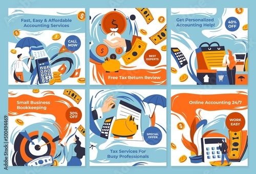 Accounting service promotion at social media post