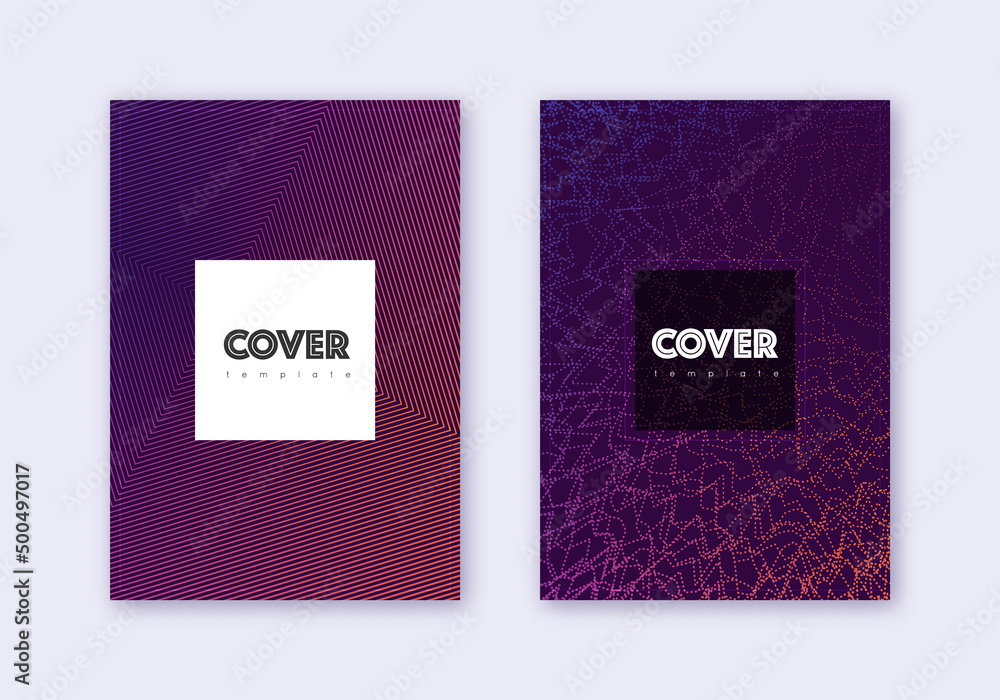 Hipster cover design template set. Violet abstract Hipster cover design template set. Violet abstract