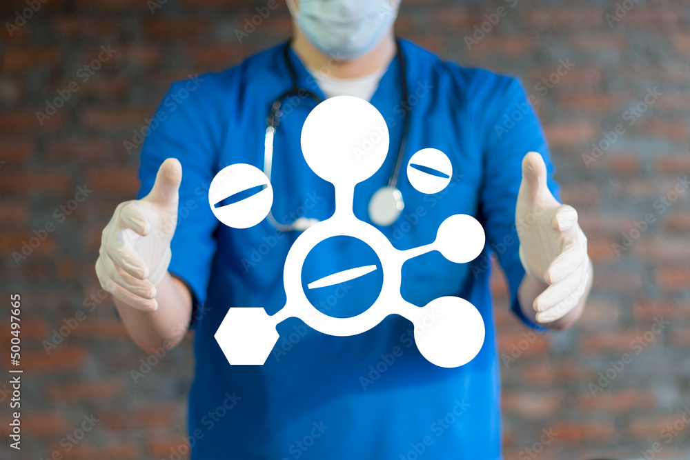 Concept of hormone balance. Medical hormones therapy. A balanced