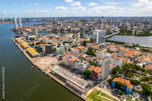 Aerial view of the "Marco Zero" park of Recife.