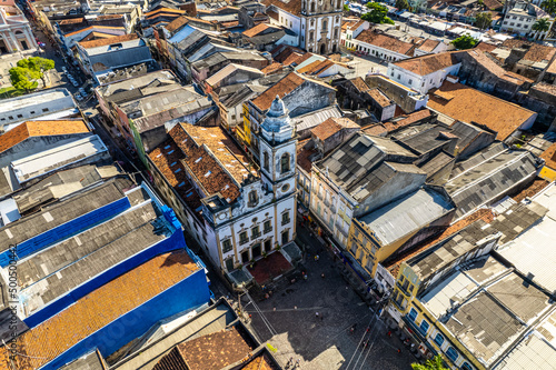 Aerial view of historic center in Recife, capital of Pernambuco, Brazil.