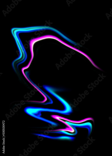 abstract colorful neon blue pink rainbow holographic holo photography overlay on black background