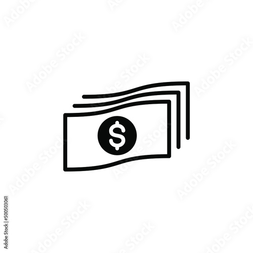 Money, Cash, Wealth, Payment Solid Line Icon Vector Illustration Logo Template. Suitable For Many Purposes.