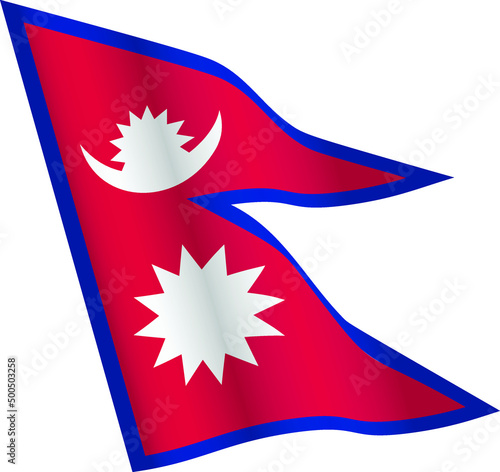Waving flag of Nepal vector icon