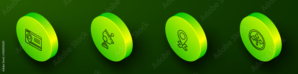 Set Isometric line Infographic of city map navigation, Radar, Location and Road traffic sign icon. Vector Set Isometric line Infographic of city map navigation, Radar, Location and Road traffic sign icon. Vector