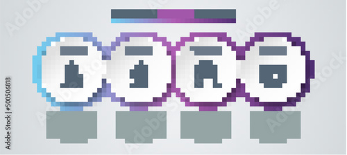 Set line Sport expander, Nursing home, Walker and Adult diaper. Business infographic template. Vector