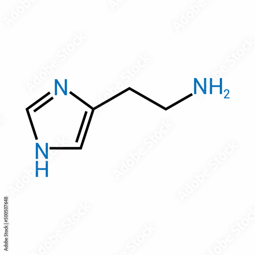 chemical structure of Histamine (C5H9N3)