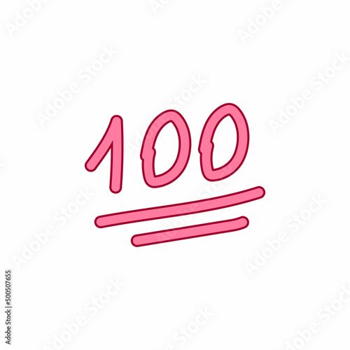 Red hundred points emoji icon vector illustration