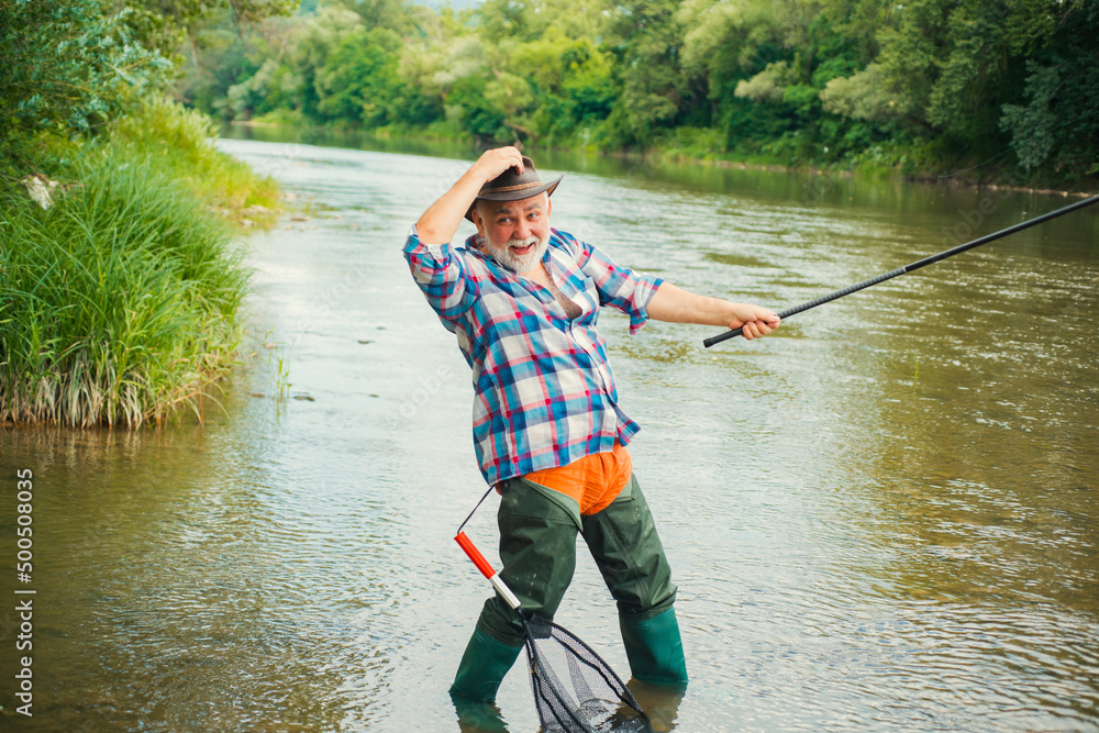 Man Fishing in River