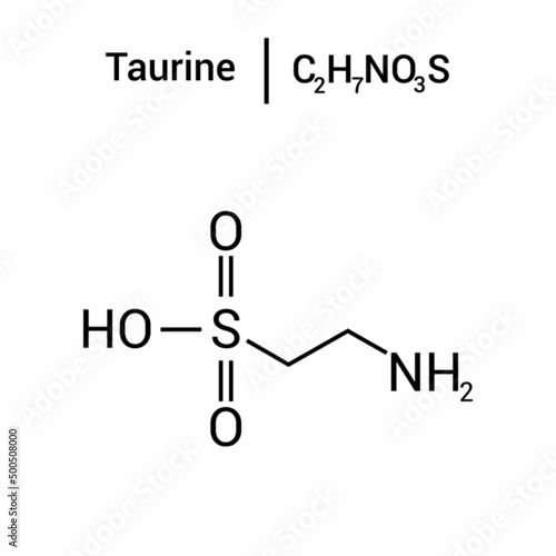 chemical structure of Taurine (C2H7NO3S)