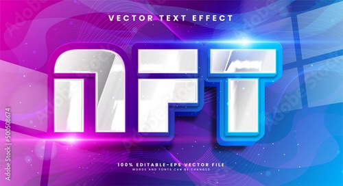 NFT 3d editable text effect suitable for digital cryptocurrency theme.
