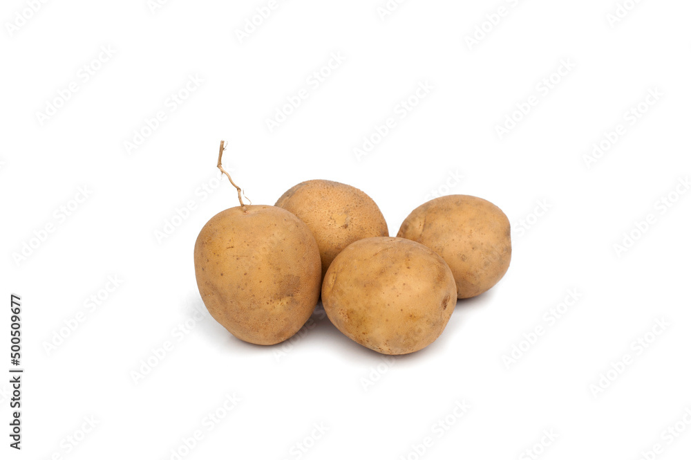 Organic potatoes isolated on white background. Organic potatoes isolated on white background.