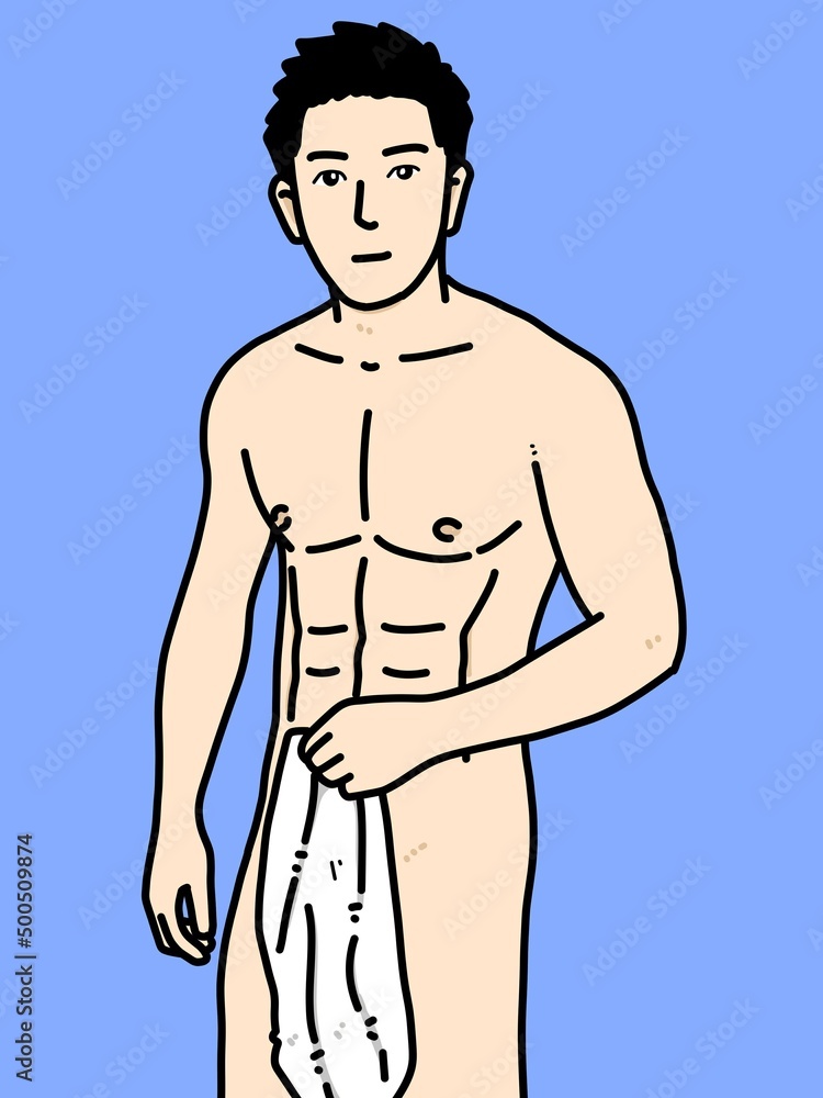 Fototapeta premium cute man cartoon on blue background