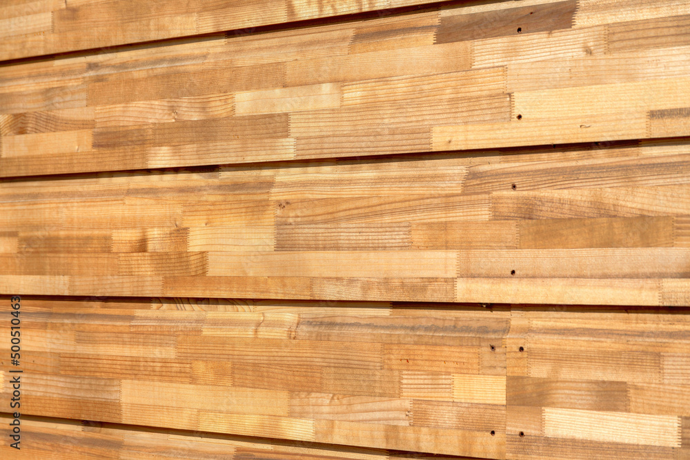Close-up of a horizontal wooden board panels at San Francisco, California Close-up of a horizontal wooden board panels at San Francisco, California