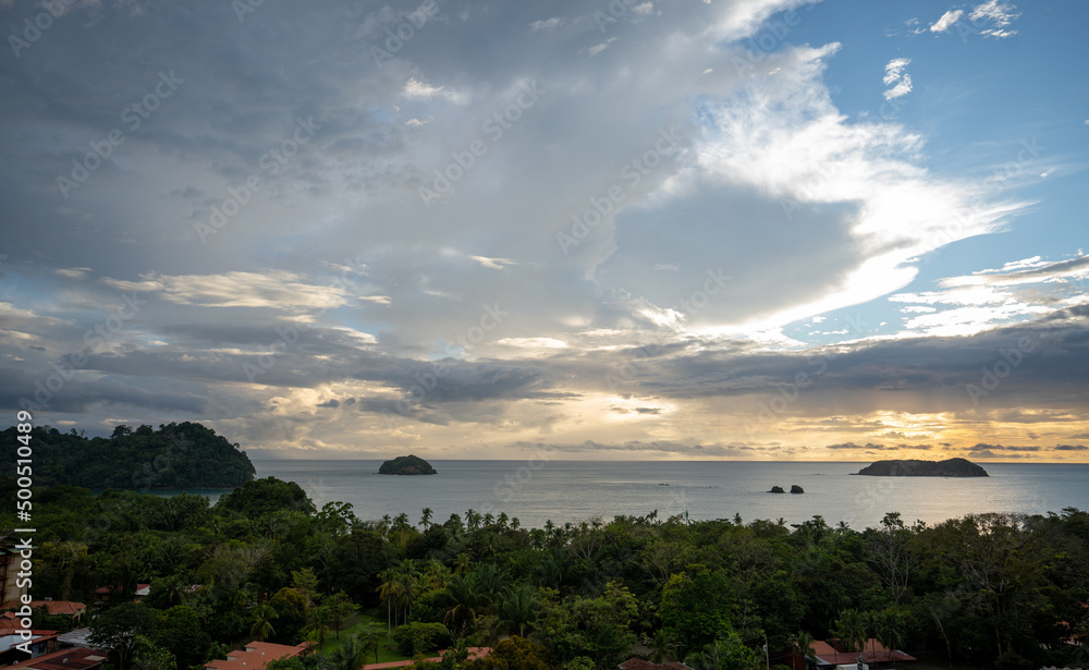 sunset over the sea at Manuel Antonio Beach in Costa Rica sunset over the sea at Manuel Antonio Beach in Costa Rica