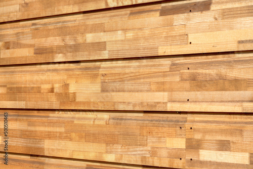 Close-up of a horizontal wooden board panels at San Francisco  California