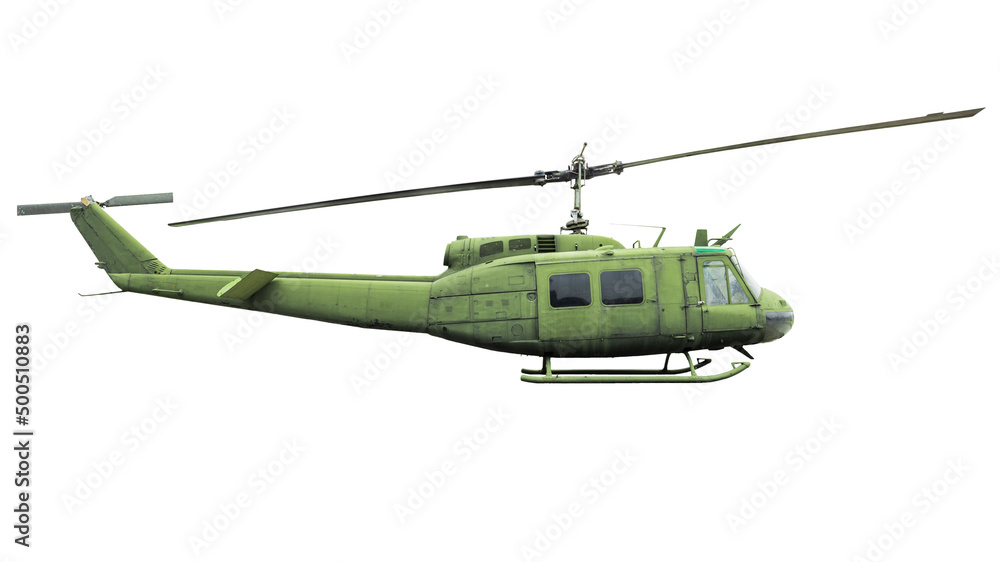 Green military helicopter on a white background Green military helicopter on a white background