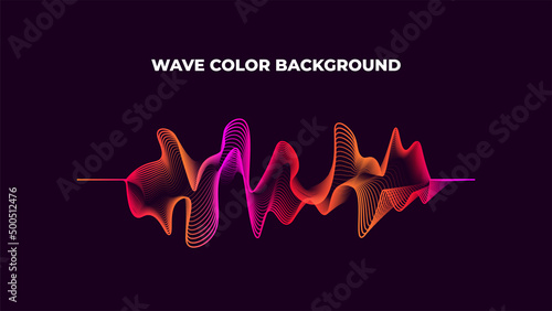 Vector abstract with dynamic sound waves background. music spectrum neon lines. digital audio studio abstract background