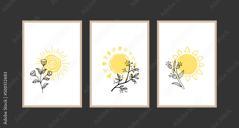 Fototapeta premium Modern boho abstract trendy background design.