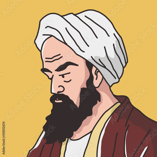 muslim illustration of Al Razi Persian Islamic scholar photo