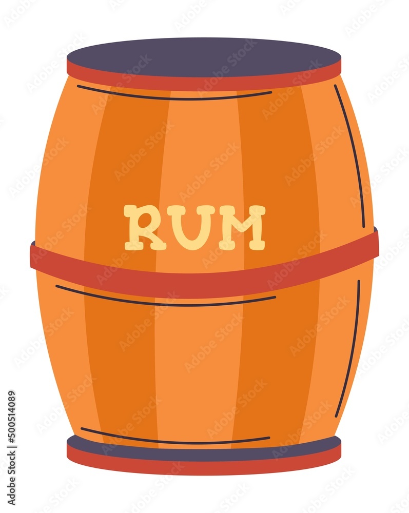 Rum alcoholic beverage preserved in wooden barrel Rum alcoholic beverage preserved in wooden barrel