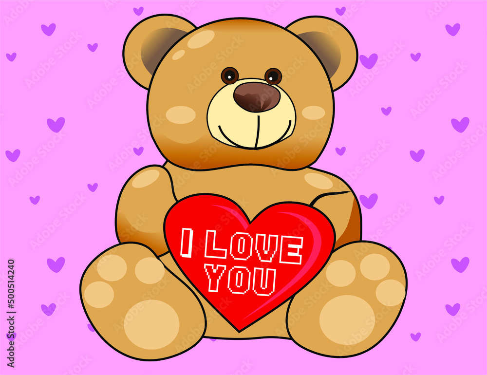 teddy bear heart i love you