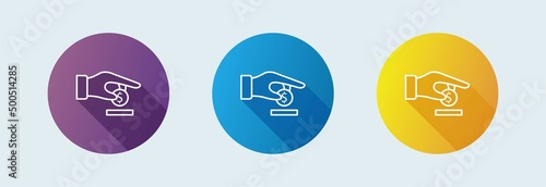 Collection of donate icon in circle flat style. Donate button icon.