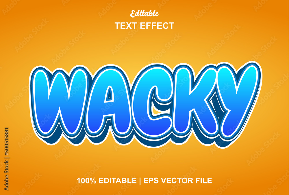 wacky text effect with orange color 3d style. - obrazy, fototapety, plakaty 