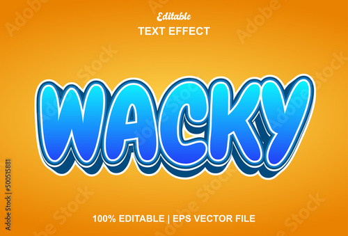 wacky text effect with orange color 3d style.