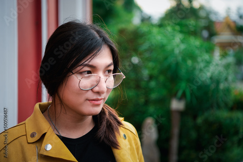 Woman (LGBTQ) posing outdoor fashion style photo