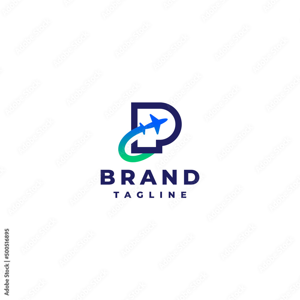 Simple Logo Design Airplane inside Letter P. Playful logo design initial letter P with an airplane icon flashing in the middle. Simple Logo Design Airplane inside Letter P. Playful logo design initial letter P with an airplane icon flashing in the middle.