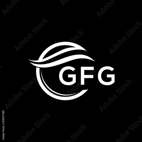 GFG letter logo design on black background. GFG  creative initials letter logo concept. GFG letter design. photo