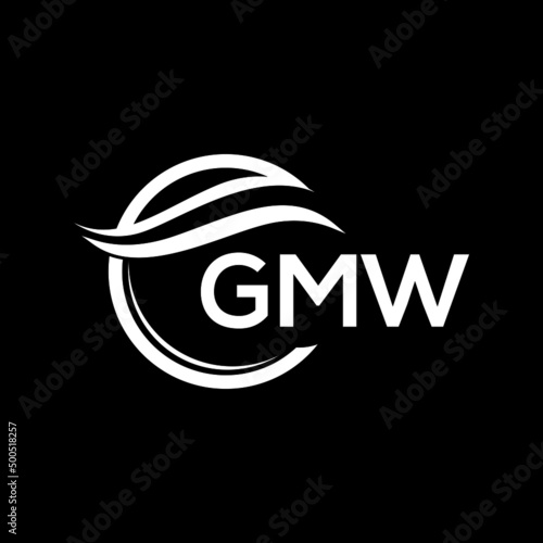 GMW letter logo design on black background. GMW  creative initials letter logo concept. GMW letter design. photo