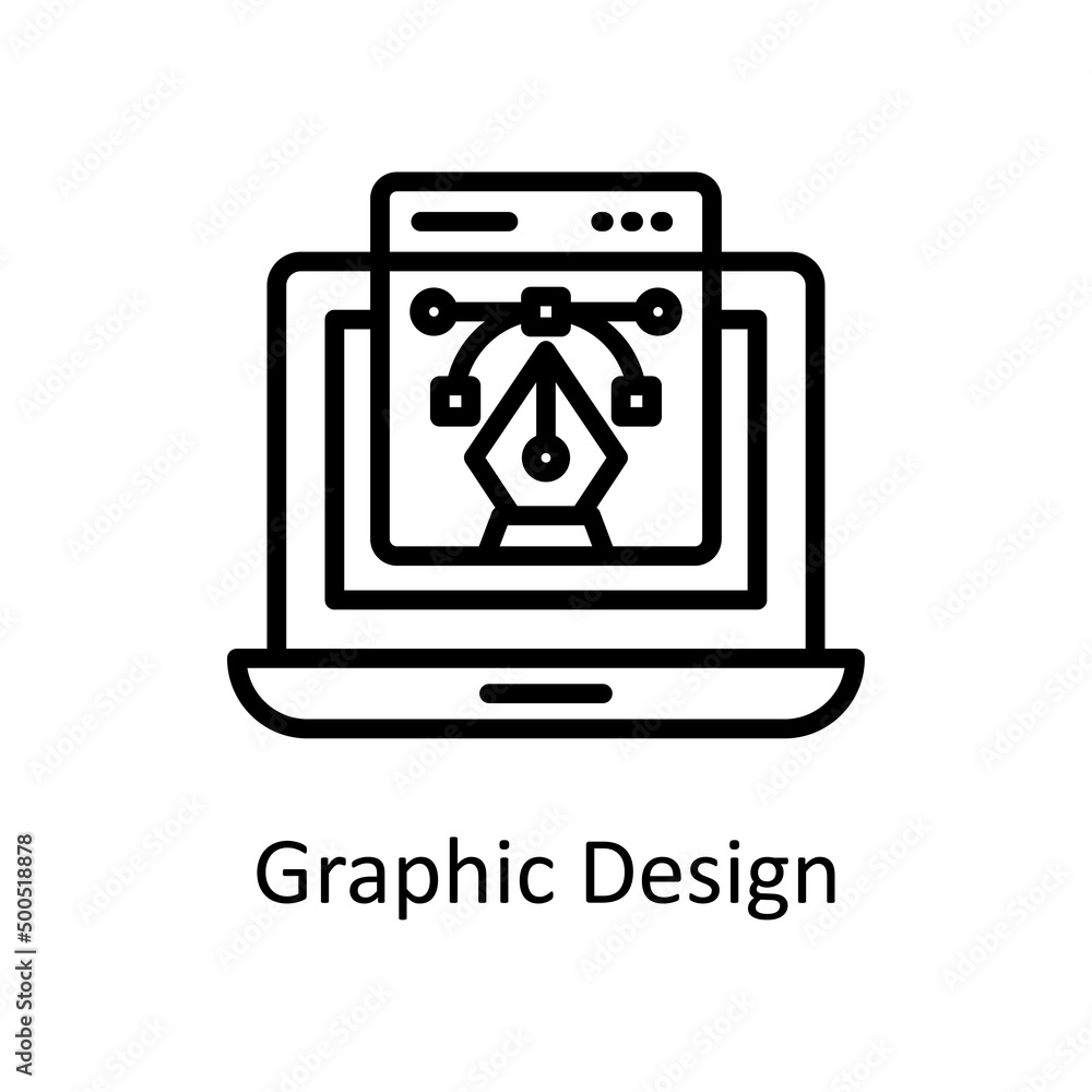 Graphic Design vector Outline Icon Design illustration. Creative Process Symbol on White background EPS 10 File Graphic Design vector Outline Icon Design illustration. Creative Process Symbol on White background EPS 10 File