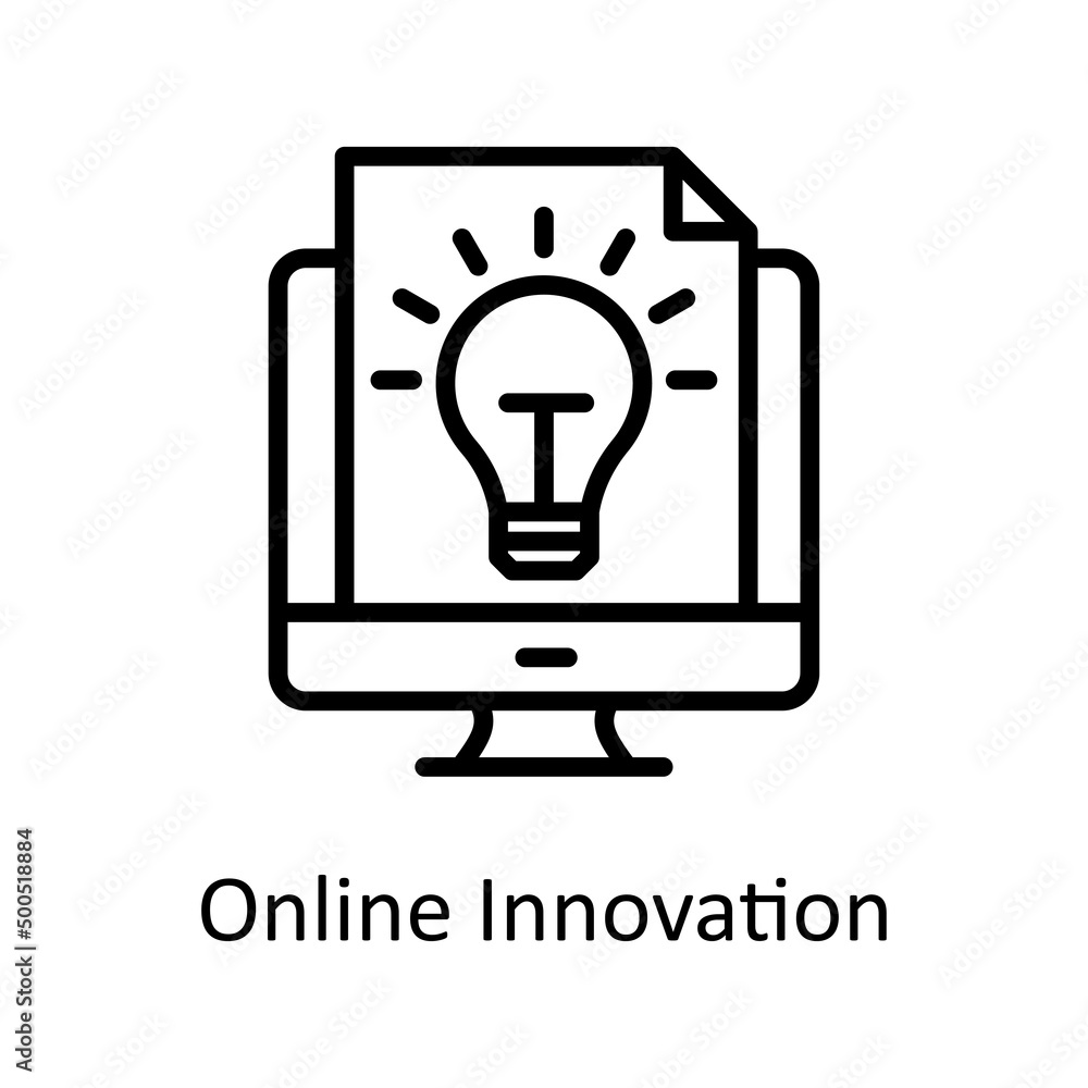 Online Innovation vector Outline Icon Design illustration. Creative Process Symbol on White background EPS 10 File Online Innovation vector Outline Icon Design illustration. Creative Process Symbol on White background EPS 10 File